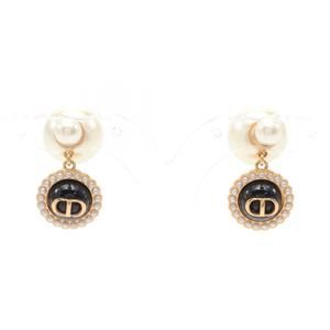 Dior Tribales Earrings Glass Gold Black White